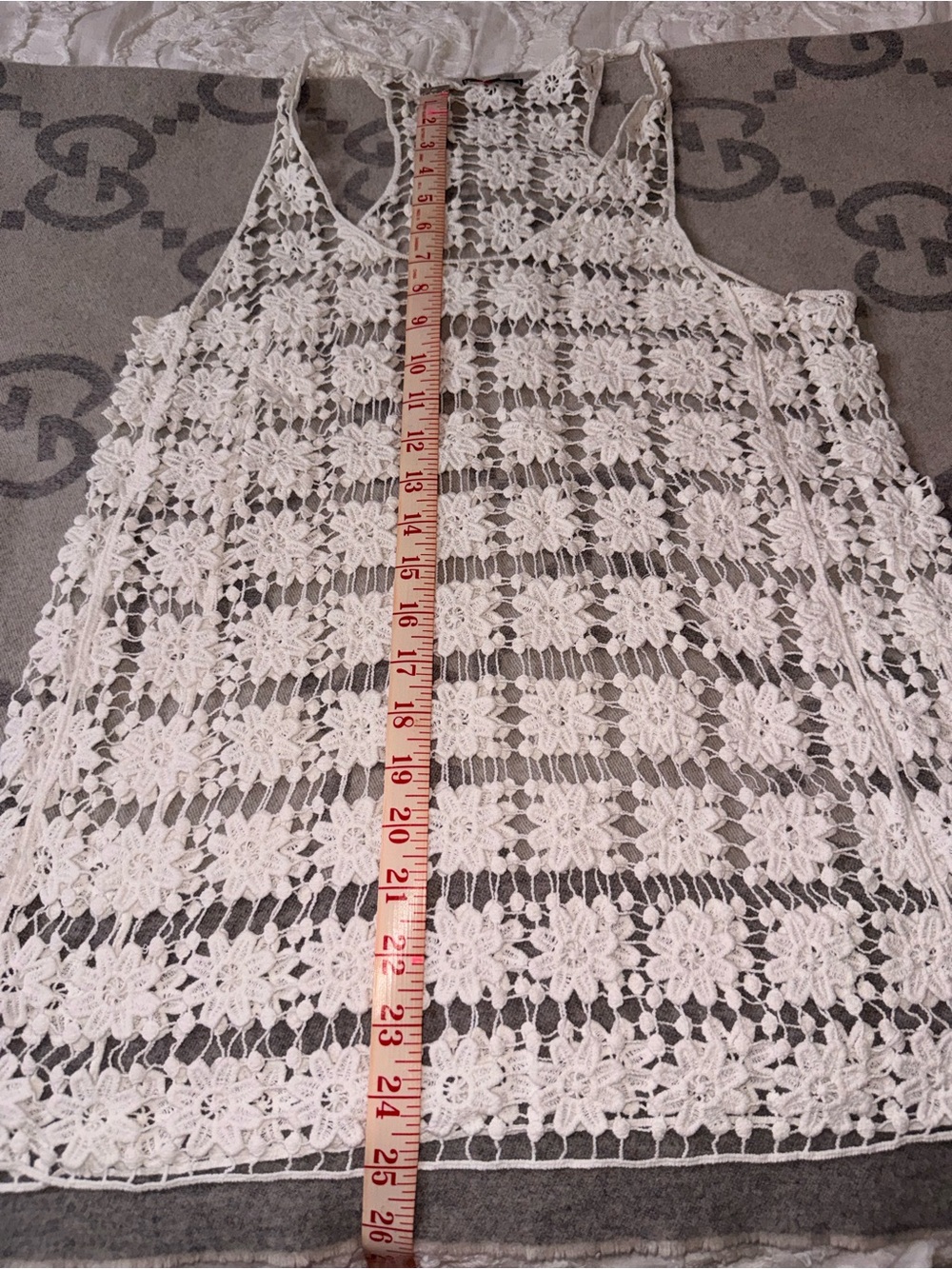 Koan White Floral Crochet Tank Top - Picture 6 of 7